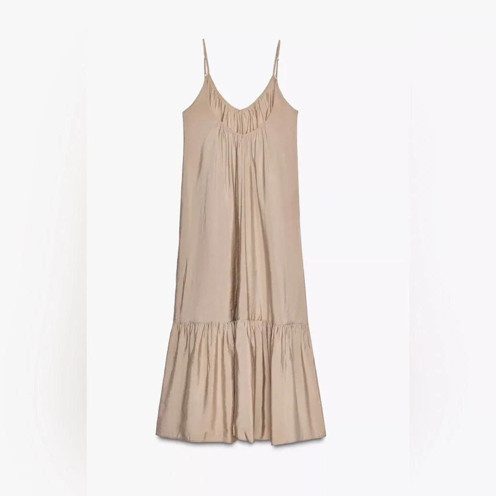 ZARA Flowy Midi Dress in Stone! - Picture 2 of 7